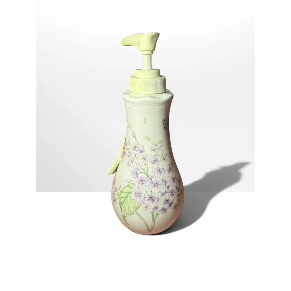 Lenox Butterfly Meadow Ceramic Refillable Soap Dispenser Pump, Floral Butterfly